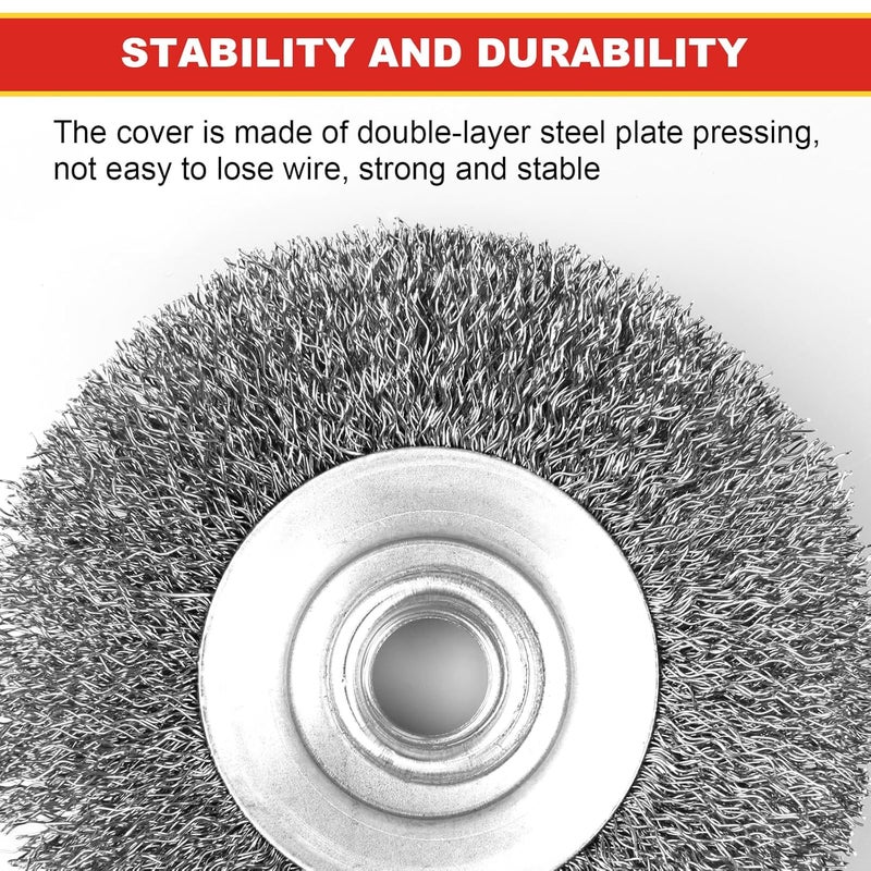 TOPGO 5 Pack 4 Inch Coarse Crimped Wire Wheel for 4 1/2 Angle Grinder,5/8 Inch-11 Threaded Arbor,0.014 Inch Carbon Steel Wire,Wire Brush for Rust,Corrosion,Paint Removal (5 Pack 4 Inch) - Image 4